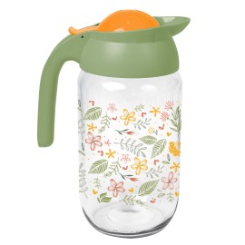 Sklenený džbán s viečkom TORO 1,5 l botanica