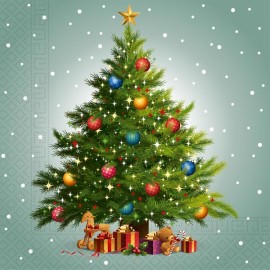 Vianočné papierové obrúsky 33x33cm 3vrstvové stromček