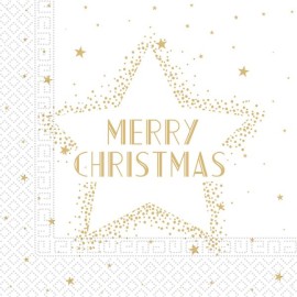 Vianočné papierové obrúsky 33x33cm 3vrstvové merry christmas