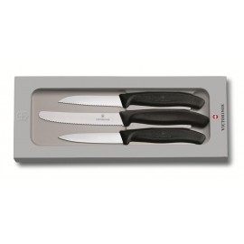 Nože na zeleninu VICTORINOX sada 3ks čierne